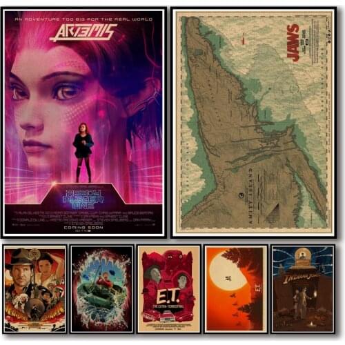 42 Designs Steven Spielberg Movie Kraftpaper Poster HomeDecal Painting Wall Sticker for Coffee House Bar A3 1