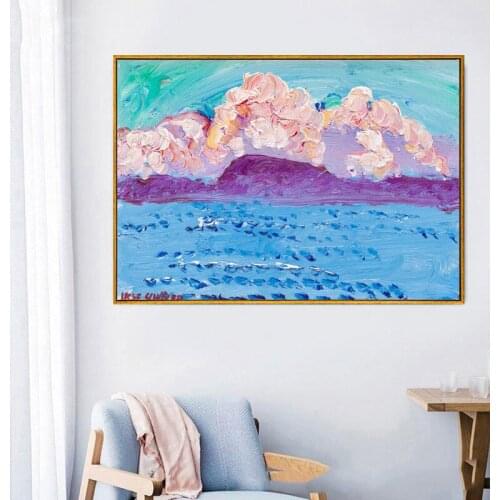 Bedroom Abstract Decorative Canvas Painting Retro Poster and Print Living Room Wall Art Paintings Blue Pictures Home Unframed 03