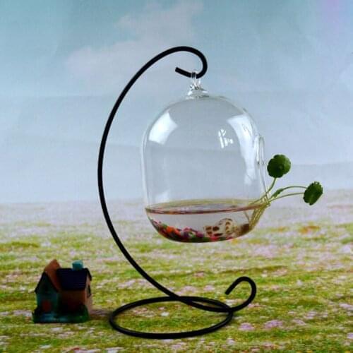Free Shipping Metal Stand Set Glass Terrarium Vase Micro-Landscape Hydroponic Plant Hanging Bottle Home Decorative