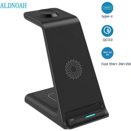 15W Fast Wireless Charger 3 in 1 Qi Charging Dock Station For iPhone 12 11 Pro XS MAX XR X 8 Apple Watch SE 6 5 4 3 AirPods Pro