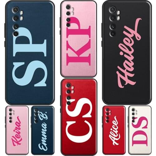 Initials Signature Monogram Custom Funda For POCO X3 Pro F3 M3 Case For Xiaomi Mi 11 Ultra Mi Note 10 Lite 9T 10T Pro Cover