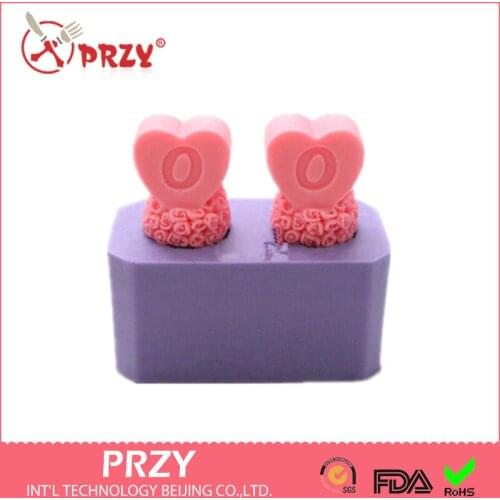 Valentines day 3D heart shape O letter design soap mold Cake decoration mold Cake mold manual Handmade soap mold candle