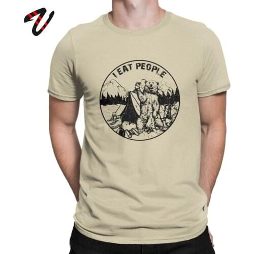 Fashion T Shirt I Hate People I Eat People Bear Men Tshirt Camping Hiking Short Sleeve Clothes Classic Tees 100% Cotton T-Shirt