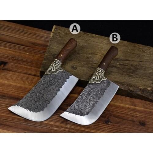 Kitchen round head chopping knife household stainless steel cleaver sharp meat cleaver slicing chefs knife set