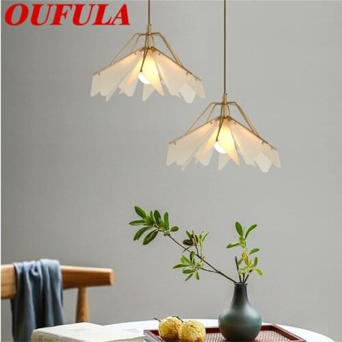 OUFULA Copper Pendant Lights Fixture LED Fashionable Home Creative Decoration Suitable For Dining Room