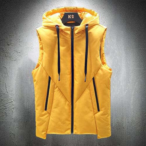 Men Vest Jacket Sleeveless Jacket Men Fashion Clothing Solid Color Street Wear Hip Hop Waistcoat Autumn Men Casual Vests Coat
