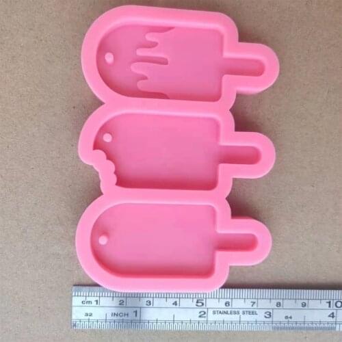 Handmade Three Ice Cream Keychain Casting Silicone Mould DIY Crafts Making Tool Key Chain Epoxy Resin Mold Drop Shipping Soap Ma