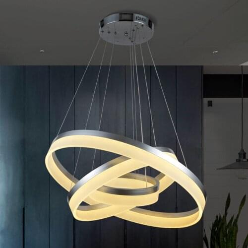 Silver/black/white Modern LED Pendant Lights for Living diningroom kitchen light fixture aluminum+Acrylic hanging Pendant Lamp