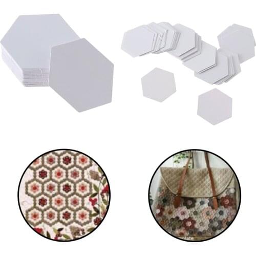 100pcs Hexagon Templates for Patchwork Paper Sewing Craft DIY Garment Fabric Sewing Tools Accessories 6 sizes to choose