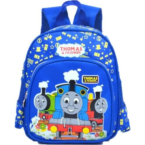 Thomas and Friends Cartoon School Bag Kids Travel Backpacks Thomas Children Kindergarten Boys Girls Building Block Train Storage