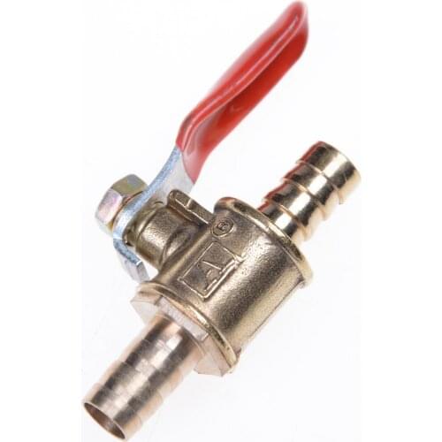 Wholesale Price 1/4 Hose Barb 6mm-10mm Hose Barb Inline Brass Water Oil Air Gas Fuel Line Shutoff Ball Valve Pipe Fittings