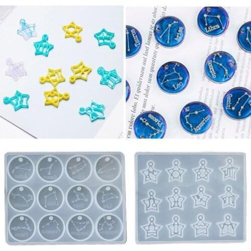 Silicone Mold,Epoxy Resin Mold,12 Constellations Pendant,Casting Silicone Mould,Jewelry Making Tools,Diy,Constellations Mold,Mol