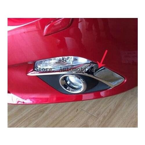 Car styling 2014 2015 2016 2017 for Mazda 3/AXELA ABS Chrome Front Fog light Lamp Cover Trim 01