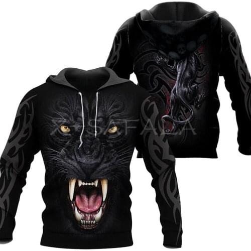 Beautiful Black Panther 3D Print Hoodie Man Women Harajuku Outwear Zipper Pullover Sweatshirt Casual Unisex Jacket Style-1