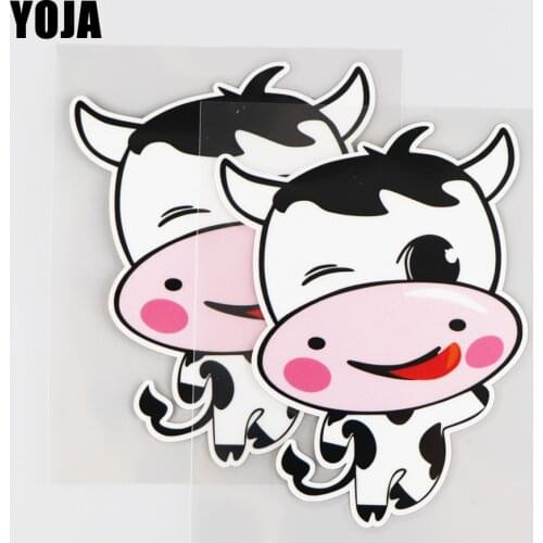 YOJA 10X13CM Lovely Cow Car Sticker Decoration Vinyl Decal Animal Cartoon Creative 19A-0252