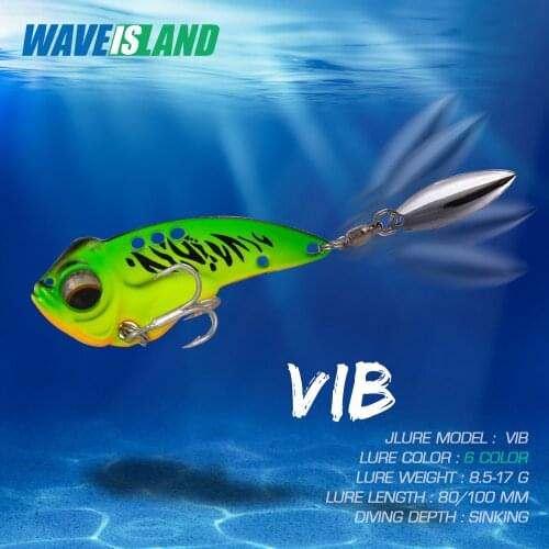 WAVEISLAND 2021 Vib Metal Bait Fishing Lure Whopper Bass Fishing Vibration Artificial lure 10cm 8.5g Jig Trout Lure Saltwater
