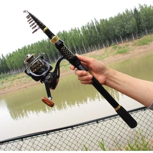 1.8m-3.6m Portable Rod Reel Combos Telescopic Fishing Rod and Reel Pole Sets for Beginner travel pocket fishing Lowest profit
