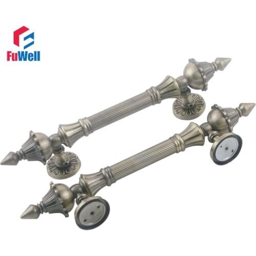 2pcs Zinc Alloy Antique Door Handle 244mm Hole Center Distance Bronze Door Gate Handles Pull