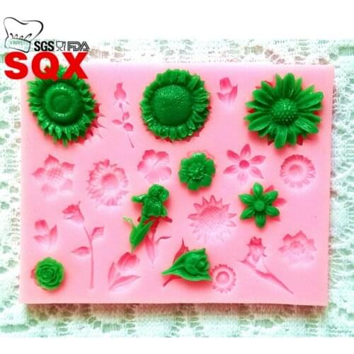 3D Silicone chrysanthemum leaves Chocolate Mould Cake Decoration Candy Soap Mold Baking Tool Craft Chocolate Decorating SQ1605