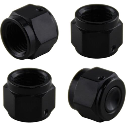 4PCS Aluminum 6-AN AN6 Adapter Female Flare End Cap / Plug / Tube Nut Fitting Blue