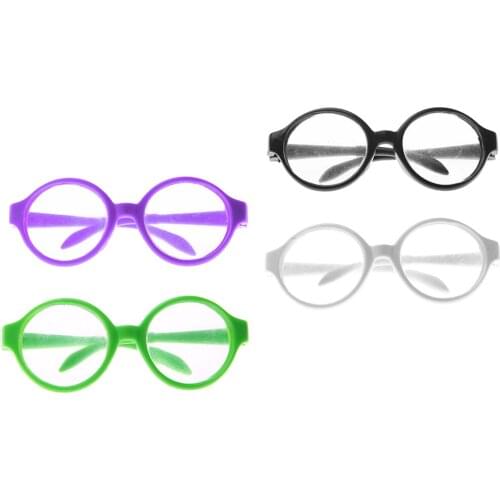 Stylish Thick Round Frame Sun Glasses Reading Glasses for Dolls and 18inch Dolls Casual Accessories 4 Pieces
