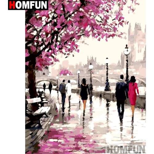 HOMFUN Full Square/Round Drill 5D DIY Diamond Painting "Oil painting" Embroidery Cross Stitch 3D Home Decor Gift A12221