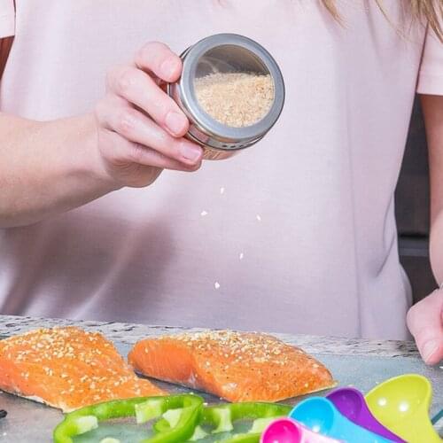 Magnetic Spice Jar Salt Holder Box Shaker for Spices Cans Container Pepper Box Kitchen Seasoning Powder Storage, 6PCS