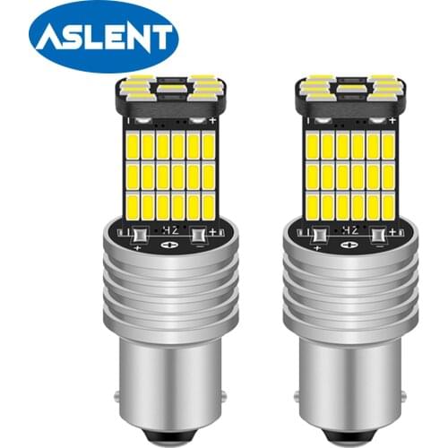 2pcs Canbus BA15S P21W 1156 BAU15S PY21W T15 W16W 1157 P21/5W BAY15D LED Bulbs with 45SMD 4014 Chip Car Turn Signal Lamp 12V