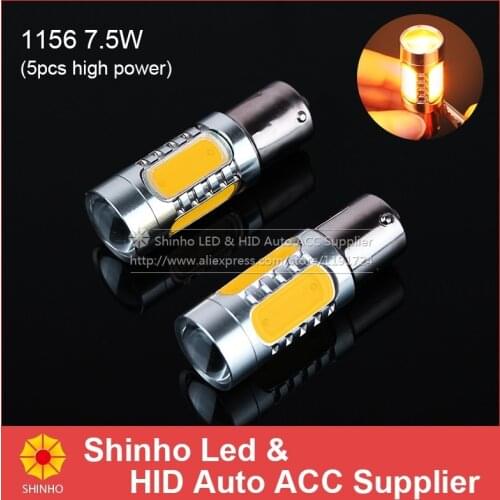 Big Promotion 1156 BA15S 7.5W COB Auto Car LED Turn Signal Lights Backup Reverse Bulb Replacement Lamp Yellow/White Bulbs