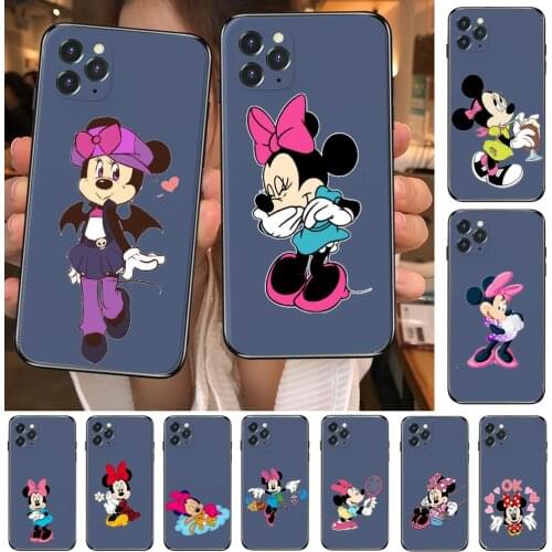 Minnie Mouse OK Anime Phone Case cover For iphone 12 Pro Max 11 8 7 6 S XR PLUS X XS SE 2020 mini cell shell Sapphire blue