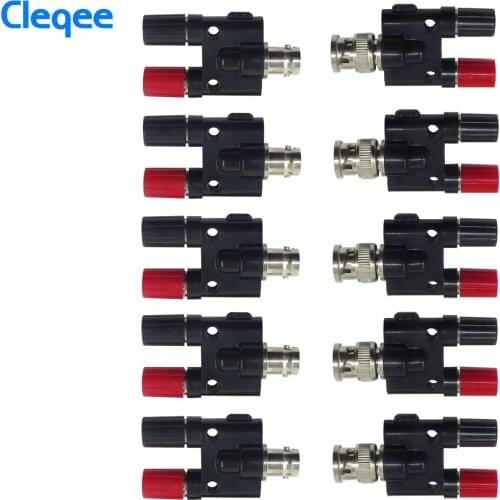 Cleqee P7008 Q9 BNC Female Jack Plug P7009 BNC Male Plug To Two Dual Banana Jack RF Adapter Connector