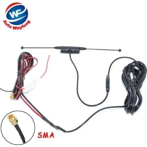 DVB-T ISDB-T Antenna Car Digital TV Antenna Aerial with a Amplifier Booster SMA connector 5M+Free shipping