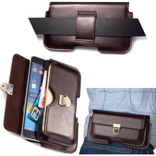 Dual Pouch Leather Belt Clip Mobile Phone Case For Huawei P10/P10 Plus/P9 Plus/G9 Plus,Oneplus 6,Oneplus 5/5t,Oneplus 3/3t