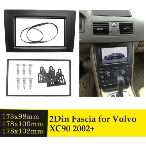 Double Din Car Radio Fascia for Volvo XC90 2002+ Stereo DVD Player Panel Trim Kit Dash Audio Facia Fitting Frame Adaptor Bezel