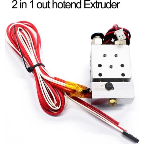Hot!12v/24v Extruder 2-In-1-Out colors 1 input 2 output Hotend Bowden with Titan/Bulldog Extruder for 3D Printer I3 parts