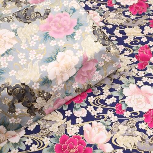 Japanese Style Floral Printed Cotton Fabric DIY Patckwork Craft Sewing Garment Home Textiles Materials Accessories