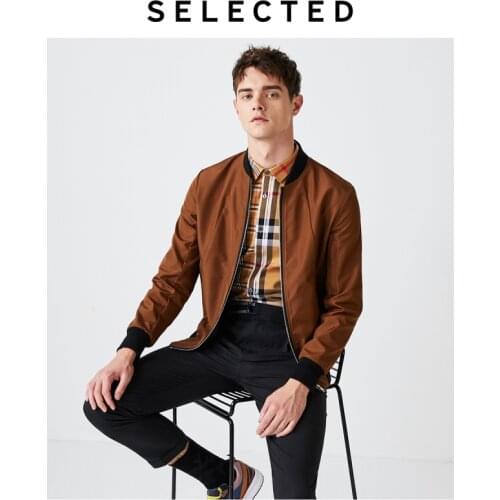 SELECTED Mens Casual Vintage Outwear Solid Color Baseball New Jacket S | 4193OM525