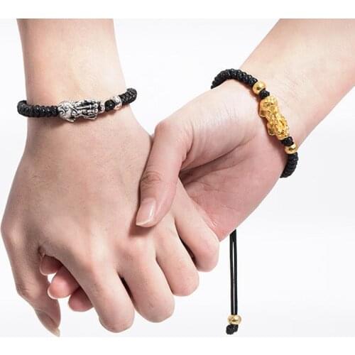 Brave Troops Kirin Picchu Bracelet Set for Women Men Weaving Rope Chain Fashion Best Friend Couple Gift a Pair Love Jewelry