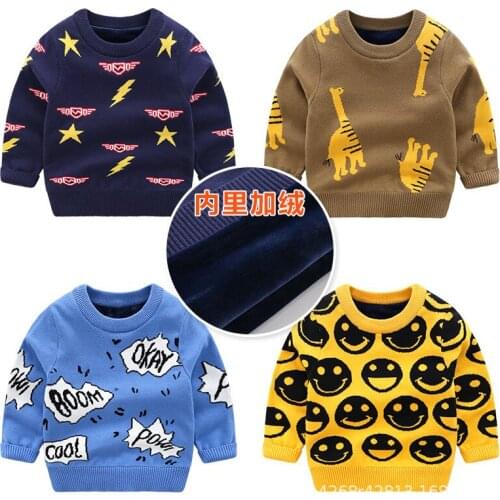 2020 new JCHAO KIDS winter boys girl sweater Cotton Cartoon warm Wool kids baby toddler top children clothes clothing