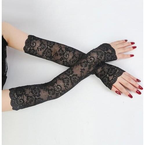 Summer Long-sleeved Sun Protection Gloves for Women Mesh Lace UV Thin Bike Breathable Cycling Gloves Driving Arm Warmers Sleeves