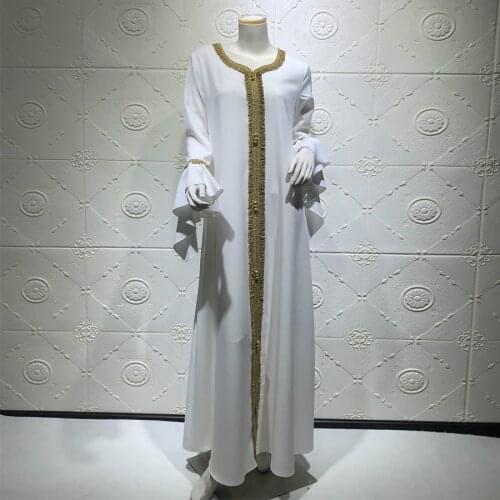 Eid Arabic Muslim Abaya Plus Size Long Dress for Women White Long Sleeve Moroccan Kaftan Hooded Robe Turkish Islamic Jalabiya