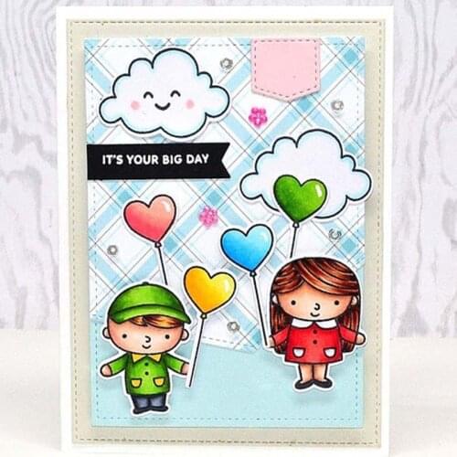 Love You Boys Girls Balloons Transparent Stamps Clear Stamps for DIY Scrapbooking Wedding Paper Card Making Decorative Craft 4*6