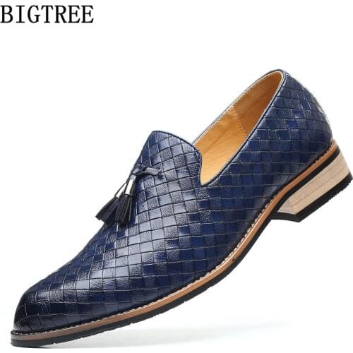 Luxury Brand Oxford Shoes For Men Italian Business Men Shoes Leather Woven Elegant Formal Dress Flats Designer Office Footwear