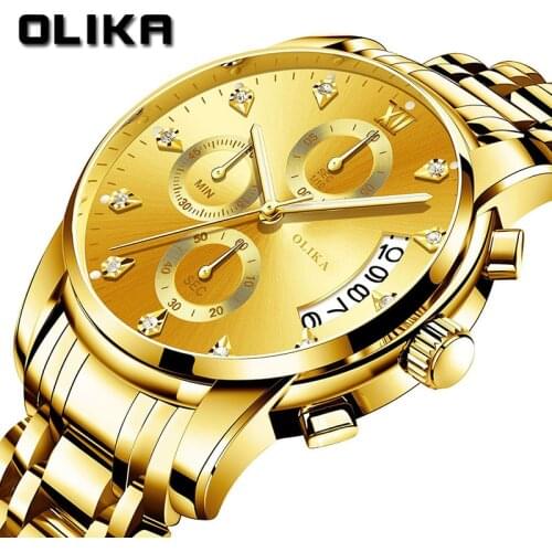 Luxury Watch 2021 Olika / Fashion New Hot Waterproof Mens Watch Stainless Steel Band Watch Mens Watch Calendar Quartz Watch