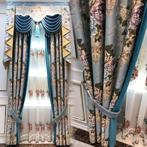 European-style luxury hollow embroidered high-end living room bedroom balcony curtain Curtains for Living dining room bedroom