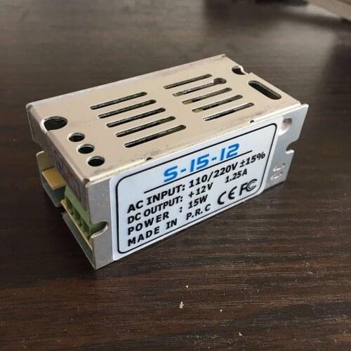 S-15-12 Replacing 15W Input AC110V/220V Output 12V 1.25A Switch Power Supply for LED Strip Light Illuminated