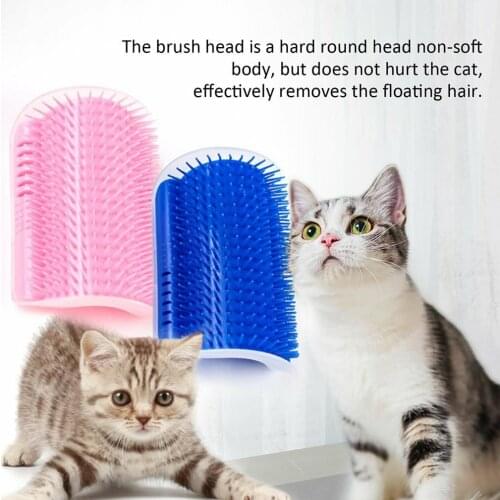 Pet Product For Cat Self Groomer Wall Brush Corner Cat Massage Self Groomer Comb Brush With Catnip Cat Rubs with a Tickling Comb