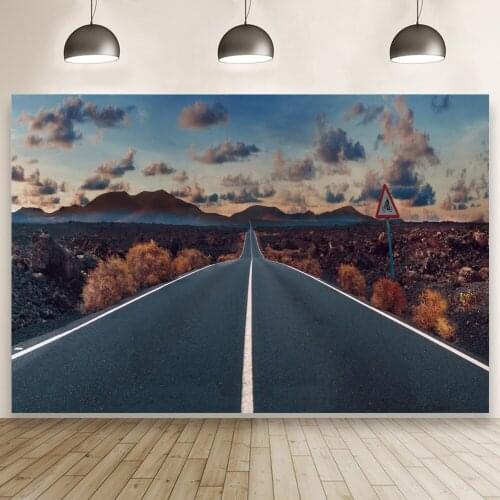 Wide and Long Highway In The Evening Backdrop Portrait Photography Studio Background Banner Props Home Room Decorations