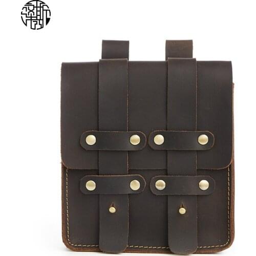 Zenos Mens Leather Vintage Leg Bag for Men Women Belt Multi-Purpose Motorcycle Bike Outdoor Sports Riding Hiking Camping Pouch