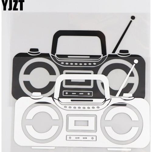 YJZT 16.2×10.8CM Radio Creative Vinyl Decal Fashion Decoration Car Sticker Black/Silver 20D-0094